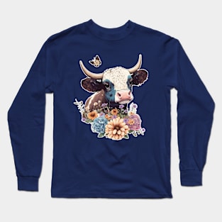 Watercolour Cow Long Sleeve T-Shirt